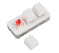 3 Mini Botón de Teclado, Reenvía la Sensibilidad del Teclado Programable Específica del Cliente con un Interruptor Rojo para Computadoras para (WHITE)