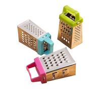 3 mini ralladores de queso, rallador de queso de acero inoxidable de 4 lados para cocina trituradora de alimentos para queso, queso y especias con mango para verduras, jengibre, patatas (colorido)