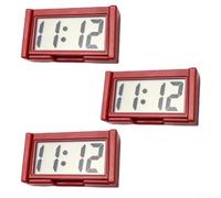 3 mini relojes digitales ideales para el hogar o el vehículo, impermeables y fáciles de instalar (rojo)
