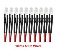 3 mm de 5 mm de luz LED de 12 V para RC RCLer Car Parts de Bricolaje 5 Opciones de Color compatibles con Varios Modelos(10pcs 5mm White)