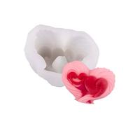 3 Molde de corazón de silicona antiadherente para decoraciones de bodas, perfumadas y diseños de corazones de moldes de velas para manualidades en hogar