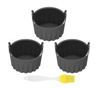 3 moldes de huevo para freidora de aire caliente, 1 pincel de aceite, molde para freidora de aire caliente, moldes para huevos para hornear cupcakes