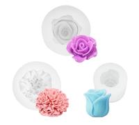 3 moldes de silicona 3D con diseño de flores, flores, claveles, tulipanes para regar, para el Día de la Madre y Primavera, moldes de silicona para fiestas de cumpleaños