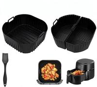 3 moldes de silicona Airfryer 2 en 1 para freidora de aire caliente, accesorios para Cosori Turboblaze 6L, Clear Blaze 6.2, Philips 2000 Series 6.2L, reutilizable, con 1 pincel de aceite, resistente a