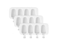 3 moldes de silicona for paletas y pasteles con 12 cavidades, 50 varillas for hacer crema DIY(3pcs Set)