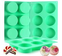 3 moldes de silicona Oreo para galletas y chocolate, 6 cavidades redondas, moldes de cubierta de chocolate Oreo para dulces, moldes de silicona para hornear mini pasteles, gelatina