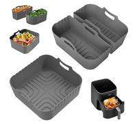 3 moldes de silicona para aire freír con ranuras innovadoras y cocción de doble zona, compatible con Philips Cosori Russell Hobbs para una cocción saludable y sin grasa