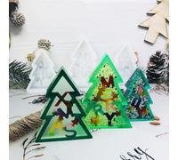 3 moldes de silicona para árbol de Navidad con forma de árbol de Navidad con X-MAS molde de yeso para fundir molde de silicona para árbol de Navidad, molde de epoxi para bricolaje (A)