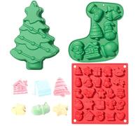 3 moldes de silicona para chocolate navideño, moldes reposteria navidad molde de silicona navideño, para chocolate de Navidad magdalenas dulces fondant Tartas