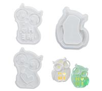 3 Moldes de Silicona para Navidad Velas, Moldes en Forma de Búho con Base 3D Moldes de Yeso para Navidad Fundición de Otoño Portavelas y Decoración DIY
