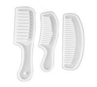 3 moldes de silicona para peine, juego de moldes para peine de pelo de dientes anchos translúcidos para herramientas de peinado de peluquería DIY para hacer manualidades,
