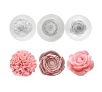 3 moldes de silicona para velas, clavel, peonía, moldes de silicona, moldes de primavera, velas para regar flores 3D (flor)
