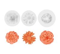 3 moldes de silicona para velas, clavel, peonía, moldes de silicona, para fundición de flores, 3D (Austin)