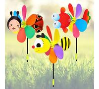 3 molinillos de viento para jardín, molinillo de viento para niños, 54 cm, molino de viento de animales, colorido, juguete para jardín, molinillo de viento 3D, molinillo de viento, molino de viento,