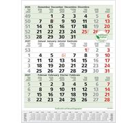 3-Monats-Planer Comfort Recyclingpapier 2027: 3-Monatskalender groß, Nachhaltiger Wandkalender/Bürokalender, Vor-und Nachmonat und Jahresübersicht. 30 x 39 cm