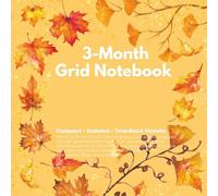 3-Month Grid Notebook | 186 Pages, 0.2" Grid, Two Pages per Day, 6.5" × 6.5", Autumn Leaves Cover