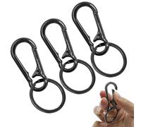 3 mosquetones con 3 llaveros, mosquetón pequeño de metal, mosquetón con articulación giratoria, llavero con mosquetón para colgar en la mochila