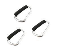 3 mosquetones de aleación de aluminio con esponjas y clip grande para colgar bolsas y cochecitos de compras, accesorios para bolsas de la compra