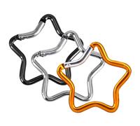 3 mosquetones de estrella de aluminio, mosquetón de diseño creativo, ganchos de resorte de metal, llaveros, hebillas de seguridad para mochila, accesorios de bricolaje para camping, pesca, senderismo