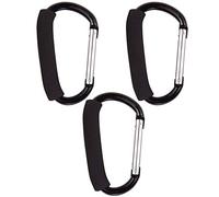 3 mosquetones grandes, ganchos de metal, clip de aluminio para bolsa con protección acolchada, ganchos multiusos para mamá, bolsa de la compra