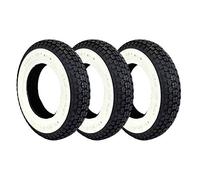 Juego de 3 neumáticos 3.50 - 10 banda blanca para rueda Vespa PX 125 150 200 Vintage Set neumáticos UNILLI