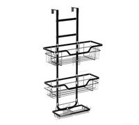 3 niveles para colgar con ganchos y tiras, sin taladrar, marco inoxidable 304, soporte de jabón integrado, parte inferior de alambre abierto para un drenaje rápido, agarre antideslizante