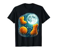3 Nuggets de Pollo Aullando a la Luna Meme Maldito extraño Divertido Camiseta