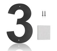 3 Numeros para Casa Exterior, Placa Numeros Casa de Metal Negro Grande, Letrero de Dirección Flotante Resistente a la Intemperie para números de dirección exteriores (15 x10 cm)