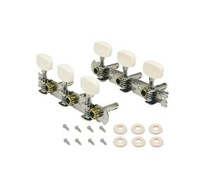 3-on-a-plate-tuner 3R3L - Clavijas de afinación para guitarra acústica (sintonizadores), afinadores de doble agujero para guitarra acústica clásica, cromados QH-MY-001S