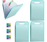 3 organizadores espandibile A4 con 13 scomparti, borsa di immagazzinaggio vertical, organizer per documenti portatile con linguette colorate, custodia trasparente per il trasporto per la scuola, la