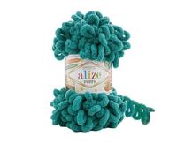 3 ovillos de lana suave Alize Puffy Baby Big Loop 100 % micropoliéster, 100 g, 9 m, color esmeralda 847