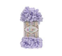 3 ovillos de lana suave Alize Puffy Baby Big Loop 100 % micropoliéster lana suave cada ovillo 100 g 9 m - 146 lavanda