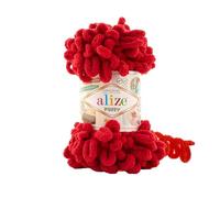 3 ovillos de lana suave Alize Puffy Baby Big Loop 100 % micropoliéster lana suave cada ovillo 100 g 9 m - 106 rojo oscuro