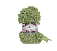 3 ovillos de lana suave Alize Puffy Fine Baby 100 % micropoliéster, 100 g, 14,5 m, color verde tortuga 485