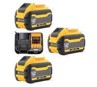 3-Pack 12Ah 20V-60V Batería De Repuesto para Herramientas Eléctricas Inalámbricas Compatible con Dewalt DCB606/DCB609/DCB612(Incluye 1 Cargador)