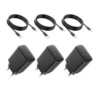 3 Pack 45W Cargador Carga Rapida for Samsung Galaxy S25/S24/S23/S23+/S23 Ultra/S22/S21/S20/Note20/10/9/8/A73/A53/S10, iPhone 17/16/15 con 2M Cable, USB C Cargado Adaptador Cabezal Negro Carregador