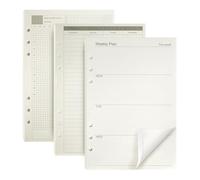 3 Pack A5 Papel de Recambio, 135 Hojas Recambio para Carpeta Anillas, Recambio Agenda A5 6 Anillas, Hojas Cuadriculadas, Ideal para Notas, Planificadores y Bocetos