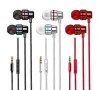 3 Pack Auriculares con Cable, Cascos con Cable y Micrófono, Control de Volumen, Aislamiento de Ruido, Auriculares para Samsung, Tabletas, MP3 y Todos los Dispositivos de Auriculare Jack 3.5mm
