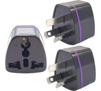 (3 Pack) Australia New Zealand Travel Adapter - Type I Plug, 3 Prong To 3 Prong Universal Outlet
