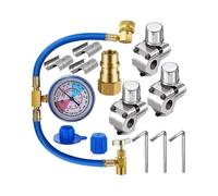 3 Pack BPV31 Piercing Tap Valve Kits U-Charging Hose Refrigerant Can Tap with Gauge R134A Can Conne