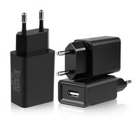 3 Pack Cargador USB 5V/2A Pared, Adaptador Enchufe Universal Smartphone Tablet, Caricatore/Alimentatore USB Presa da Muro Compatible con iPhone Samsung Xiaomi Huawei Kindle Switch - Negro