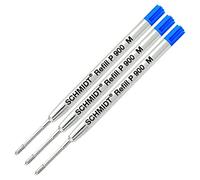 3 Pack - Cartucho de recambio azul medio Schmidt P900 Parker Estilo Recambio para bolígrafos