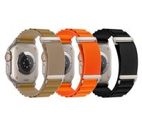 3 Pack de pulsera compatible con Apple Watch Alpine Loop de nailon, correa deportiva ajustable y cómoda para mujeres y hombres, Series 1 a 11, SE y Ultra (38 a 49 mm), 44mm/45mm/46mm/49mm, Nailon, 0