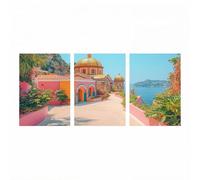 3 Pack Diamond Painting Adultos, 5D Diamond Painting Arquitectura, Cristal Artes Bordado Punto Cruz Dibujos con Diamantes Vista al mar Kit Manualidades Adultos para Regalo Mujer 60 x 90cm x 3 ZSHS2107