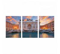 3 Pack Diamond Painting Adultos, 5D Diamond Painting Arquitectura, Cristal Artes Bordado Punto Cruz Dibujos con Diamantes Paisaje Kit Manualidades Adultos para Decoracion Hogar 60x90cmx3 ZSHS-1270