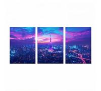 3 Pack Diamond Painting Adultos, 5D Diamond Painting Tokio, Cristal Artes Bordado Punto Cruz Dibujos con Diamantes Arquitectura Kit Manualidades Adultos para Decoracion Hogar 50x75cmx3 ZSHS-2249