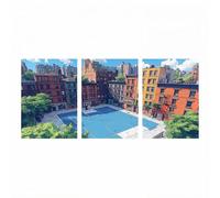 3 Pack Diamond Painting Cancha de baloncesto, Pintura Diamante 20 x 30 cm x 3 Pintar por Numeros con Diamantes Arquitectura, Punto de Cruz Pintura Diamantes Cuadros Decoracion Salon Modernos ZSHS-1562