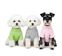 3 Pack Fleece Dog T-Shirt, Striped Dog Clothes, Turtleneck Pullover Puppy Sweater for Chihuahua, Dachshund, Yorkie(Medium)