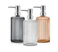 3 Pack Glass Soap Dispenser, 17 Oz Hand Soap Dispenser, Lotion Liquid Soap Gift