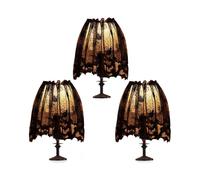 3-Pack Halloween Lampshade Decorations, Black Lace Ribbon Cobweb Lampshade Shade Top Scarf